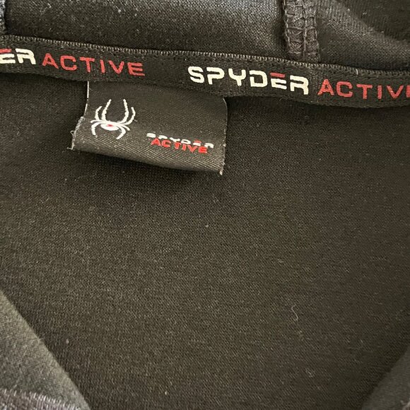 Spyder Black ProWeb Full Zip Hooded Jacket Sweatshirt Men's Size Medium XL - Picture 5 of 9